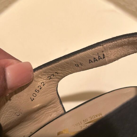 Salvatore Ferragamo 9.5 AAAA Slingback Mule Heels Black Patent Leather Witchy - Picture 8 of 12